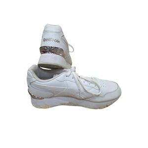 Reebok Sz 8 Classic / Ortholite white comfort‎ walking lace casual basic seakers